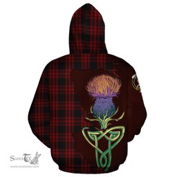 Scottish Menzies Hunting Clan Tartan Crest with Thistle and Scotland Map Tartan Plaid Hoodie Scottish Plaid Tartan Plaid - ScotsTee - scotstee.com