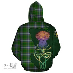 Scottish Pringle Clan Tartan Crest with Thistle and Scotland Map Tartan Plaid Hoodie Scottish Plaid Tartan Plaid - ScotsTee - scotstee.com
