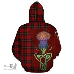Scottish Wallace Clan Tartan Crest with Thistle and Scotland Map Tartan Plaid Hoodie Scottish Plaid Tartan Plaid - ScotsTee - scotstee.com