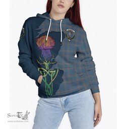 Scottish McKerrell of Hillhouse Dress Clan Tartan Crest with Thistle and Scotland Map Tartan Plaid Hoodie Scottish Plaid Tartan Plaid - ScotsTee - scotstee.com