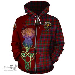 Scottish Sinclair Clan Tartan Crest with Thistle and Scotland Map Tartan Plaid Hoodie Scottish Plaid Tartan Plaid - ScotsTee - scotstee.com