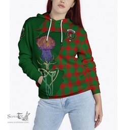 Scottish Middleton Modern Clan Tartan Crest with Thistle and Scotland Map Tartan Plaid Hoodie Scottish Plaid Tartan Plaid - ScotsTee - scotstee.com