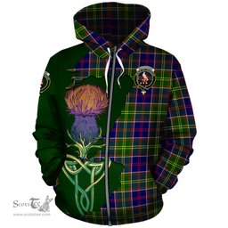 Scottish Whitefoord Modern Clan Tartan Crest with Thistle and Scotland Map Tartan Plaid Hoodie Scottish Plaid Tartan Plaid - ScotsTee - scotstee.com