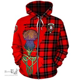 Scottish Ramsay Modern Clan Tartan Crest with Thistle and Scotland Map Tartan Plaid Hoodie Scottish Plaid Tartan Plaid - ScotsTee - scotstee.com