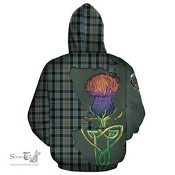 Scottish Ogilvie (Ogilvy) Hunting Clan Tartan Crest with Thistle and Scotland Map Tartan Plaid Hoodie Scottish Plaid Tartan Plaid - ScotsTee - scotstee.com