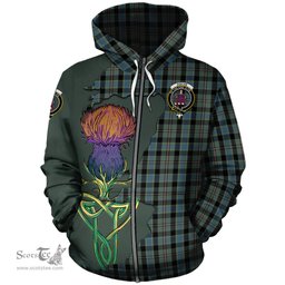 Scottish Ogilvie (Ogilvy) Hunting Clan Tartan Crest with Thistle and Scotland Map Tartan Plaid Hoodie Scottish Plaid Tartan Plaid - ScotsTee - scotstee.com