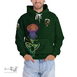 Scottish Skene or Tribe of Mar Clan Tartan Crest with Thistle and Scotland Map Tartan Plaid Hoodie Scottish Plaid Tartan Plaid - ScotsTee - scotstee.com