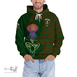Scottish Menzies Clan Tartan Crest with Thistle and Scotland Map Tartan Plaid Hoodie Scottish Plaid Tartan Plaid - ScotsTee - scotstee.com