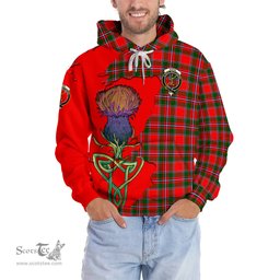 Scottish Spens Modern Clan Tartan Crest with Thistle and Scotland Map Tartan Plaid Hoodie Scottish Plaid Tartan Plaid - ScotsTee - scotstee.com