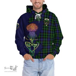 Scottish Mowat Clan Tartan Crest with Thistle and Scotland Map Tartan Plaid Hoodie Scottish Plaid Tartan Plaid - ScotsTee - scotstee.com