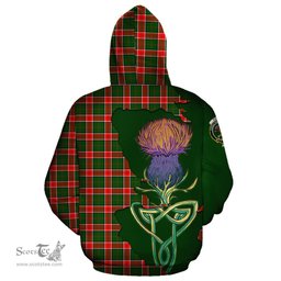 Scottish Pollock Modern Clan Tartan Crest with Thistle and Scotland Map Tartan Plaid Hoodie Scottish Plaid Tartan Plaid - ScotsTee - scotstee.com