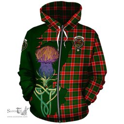 Scottish Pollock Modern Clan Tartan Crest with Thistle and Scotland Map Tartan Plaid Hoodie Scottish Plaid Tartan Plaid - ScotsTee - scotstee.com