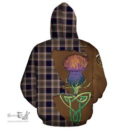 Scottish Stewart Navy Clan Tartan Crest with Thistle and Scotland Map Tartan Plaid Hoodie Scottish Plaid Tartan Plaid - ScotsTee - scotstee.com