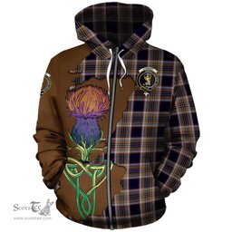 Scottish Stewart Navy Clan Tartan Crest with Thistle and Scotland Map Tartan Plaid Hoodie Scottish Plaid Tartan Plaid - ScotsTee - scotstee.com