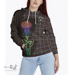 Scottish Murray of Atholl Weathered Clan Tartan Crest with Thistle and Scotland Map Tartan Plaid Hoodie Scottish Plaid Tartan Plaid - ScotsTee - scotstee.com