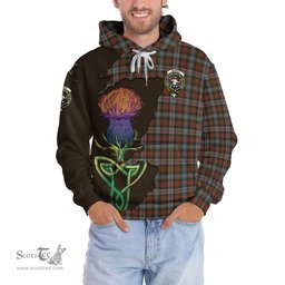 Scottish Murray of Atholl Weathered Clan Tartan Crest with Thistle and Scotland Map Tartan Plaid Hoodie Scottish Plaid Tartan Plaid - ScotsTee - scotstee.com