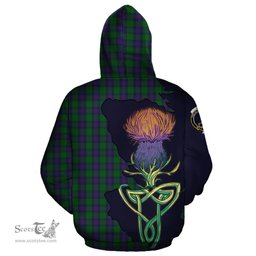 Scottish Shaw Clan Tartan Crest with Thistle and Scotland Map Tartan Plaid Hoodie Scottish Plaid Tartan Plaid - ScotsTee - scotstee.com