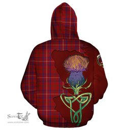 Scottish Rose Clan Tartan Crest with Thistle and Scotland Map Tartan Plaid Hoodie Scottish Plaid Tartan Plaid - ScotsTee - scotstee.com