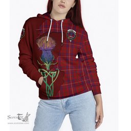Scottish Rose Clan Tartan Crest with Thistle and Scotland Map Tartan Plaid Hoodie Scottish Plaid Tartan Plaid - ScotsTee - scotstee.com