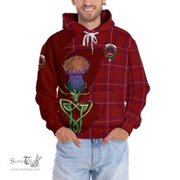 Scottish Rose Clan Tartan Crest with Thistle and Scotland Map Tartan Plaid Hoodie Scottish Plaid Tartan Plaid - ScotsTee - scotstee.com