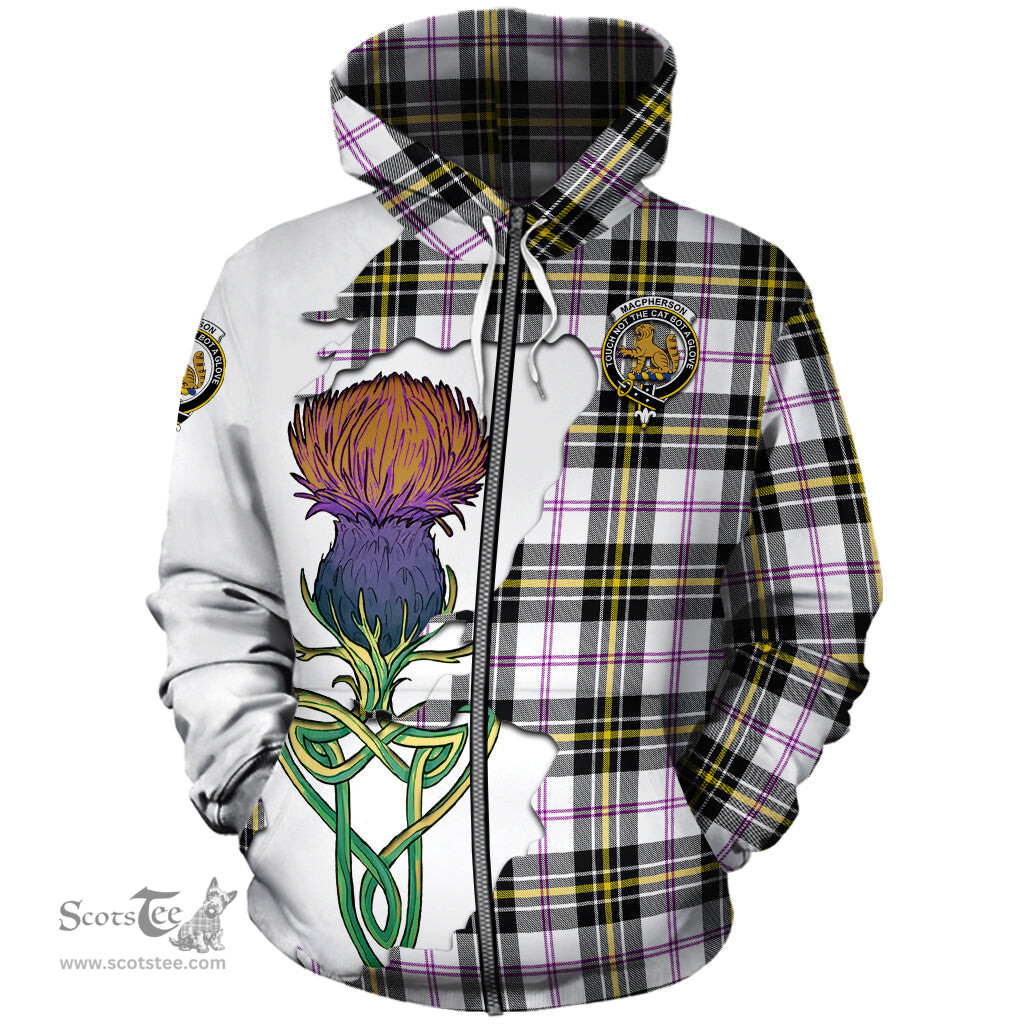 Scottish MacPherson Dress Modern Clan Tartan Crest with Thistle and Scotland Map Tartan Plaid Hoodie Scottish Plaid Tartan Plaid - ScotsTee - scotstee.com