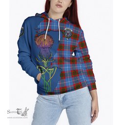Scottish Spalding Clan Tartan Crest with Thistle and Scotland Map Tartan Plaid Hoodie Scottish Plaid Tartan Plaid - ScotsTee - scotstee.com