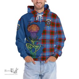 Scottish Spalding Clan Tartan Crest with Thistle and Scotland Map Tartan Plaid Hoodie Scottish Plaid Tartan Plaid - ScotsTee - scotstee.com