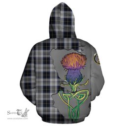 Scottish Menzies Black Dress Clan Tartan Crest with Thistle and Scotland Map Tartan Plaid Hoodie Scottish Plaid Tartan Plaid - ScotsTee - scotstee.com