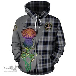 Scottish Menzies Black Dress Clan Tartan Crest with Thistle and Scotland Map Tartan Plaid Hoodie Scottish Plaid Tartan Plaid - ScotsTee - scotstee.com
