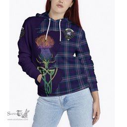 Scottish Nevoy Clan Tartan Crest with Thistle and Scotland Map Tartan Plaid Hoodie Scottish Plaid Tartan Plaid - ScotsTee - scotstee.com