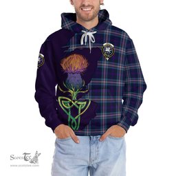 Scottish Nevoy Clan Tartan Crest with Thistle and Scotland Map Tartan Plaid Hoodie Scottish Plaid Tartan Plaid - ScotsTee - scotstee.com