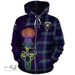 Scottish Nevoy Clan Tartan Crest with Thistle and Scotland Map Tartan Plaid Hoodie Scottish Plaid Tartan Plaid - ScotsTee - scotstee.com