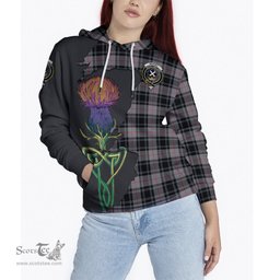 Scottish Moffat Modern Clan Tartan Crest with Thistle and Scotland Map Tartan Plaid Hoodie Scottish Plaid Tartan Plaid - ScotsTee - scotstee.com