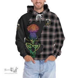 Scottish Moffat Modern Clan Tartan Crest with Thistle and Scotland Map Tartan Plaid Hoodie Scottish Plaid Tartan Plaid - ScotsTee - scotstee.com