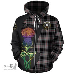 Scottish Moffat Modern Clan Tartan Crest with Thistle and Scotland Map Tartan Plaid Hoodie Scottish Plaid Tartan Plaid - ScotsTee - scotstee.com