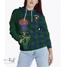 Scottish Oliphant Clan Tartan Crest with Thistle and Scotland Map Tartan Plaid Hoodie Scottish Plaid Tartan Plaid - ScotsTee - scotstee.com