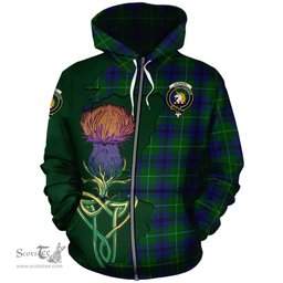 Scottish Oliphant Clan Tartan Crest with Thistle and Scotland Map Tartan Plaid Hoodie Scottish Plaid Tartan Plaid - ScotsTee - scotstee.com
