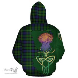Scottish Rollo Clan Tartan Crest with Thistle and Scotland Map Tartan Plaid Hoodie Scottish Plaid Tartan Plaid - ScotsTee - scotstee.com