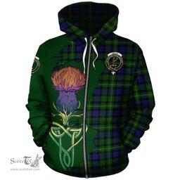 Scottish Rollo Clan Tartan Crest with Thistle and Scotland Map Tartan Plaid Hoodie Scottish Plaid Tartan Plaid - ScotsTee - scotstee.com
