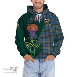 Scottish Ralston UK Clan Tartan Crest with Thistle and Scotland Map Tartan Plaid Hoodie Scottish Plaid Tartan Plaid - ScotsTee - scotstee.com