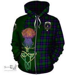 Scottish Shaw Modern Clan Tartan Crest with Thistle and Scotland Map Tartan Plaid Hoodie Scottish Plaid Tartan Plaid - ScotsTee - scotstee.com