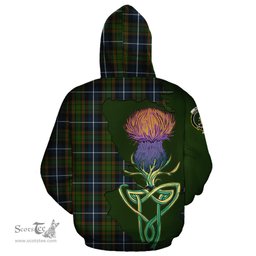 Scottish MacRae Hunting Clan Tartan Crest with Thistle and Scotland Map Tartan Plaid Hoodie Scottish Plaid Tartan Plaid - ScotsTee - scotstee.com
