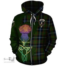 Scottish MacRae Hunting Clan Tartan Crest with Thistle and Scotland Map Tartan Plaid Hoodie Scottish Plaid Tartan Plaid - ScotsTee - scotstee.com