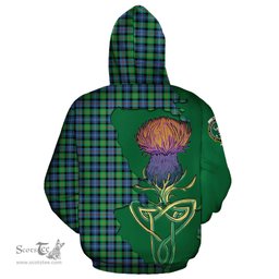 Scottish Murray of Atholl Ancient Clan Tartan Crest with Thistle and Scotland Map Tartan Plaid Hoodie Scottish Plaid Tartan Plaid - ScotsTee - scotstee.com