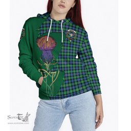 Scottish Murray of Atholl Ancient Clan Tartan Crest with Thistle and Scotland Map Tartan Plaid Hoodie Scottish Plaid Tartan Plaid - ScotsTee - scotstee.com