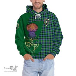 Scottish Murray of Atholl Ancient Clan Tartan Crest with Thistle and Scotland Map Tartan Plaid Hoodie Scottish Plaid Tartan Plaid - ScotsTee - scotstee.com