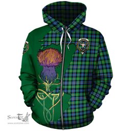 Scottish Murray of Atholl Ancient Clan Tartan Crest with Thistle and Scotland Map Tartan Plaid Hoodie Scottish Plaid Tartan Plaid - ScotsTee - scotstee.com