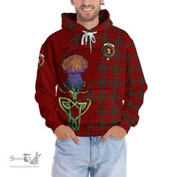 Scottish Stewart of Galloway Clan Tartan Crest with Thistle and Scotland Map Tartan Plaid Hoodie Scottish Plaid Tartan Plaid - ScotsTee - scotstee.com