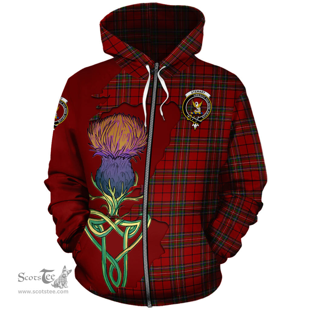 Scottish Stewart of Galloway Clan Tartan Crest with Thistle and Scotland Map Tartan Plaid Hoodie Scottish Plaid Tartan Plaid - ScotsTee - scotstee.com