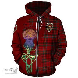 Scottish Stewart of Galloway Clan Tartan Crest with Thistle and Scotland Map Tartan Plaid Hoodie Scottish Plaid Tartan Plaid - ScotsTee - scotstee.com